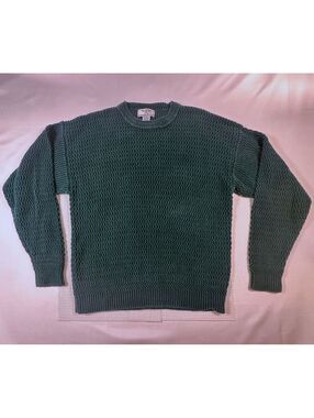 Vintage American Weekend Knit Chunky Sweater Sz Med Ramie Cotton 90s (196)